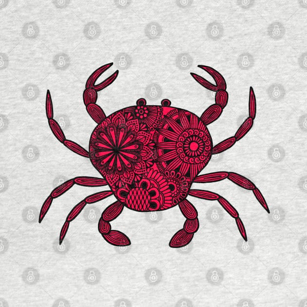 Mandala Crab (red and black) by calenbundalas